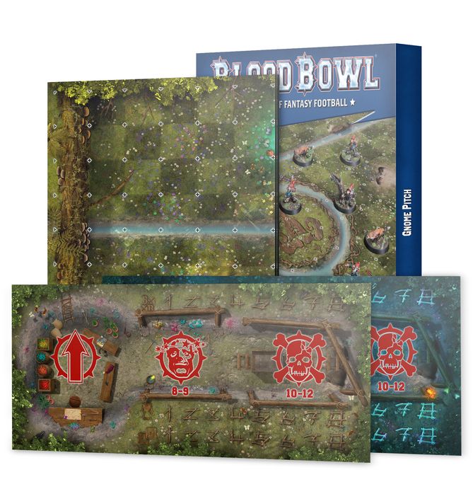Blood Bowl - Gnome Pitch - Double Sided Pitch and Dugouts | Event Horizon Hobbies CA