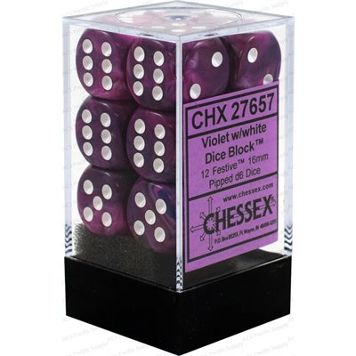 Dice - Chessex - 16mm D6 (12pc) - Festive | Event Horizon Hobbies CA