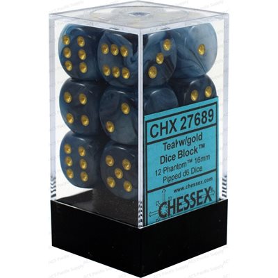 Dice - Chessex - 16mm D6 (12pc) - Phantom
