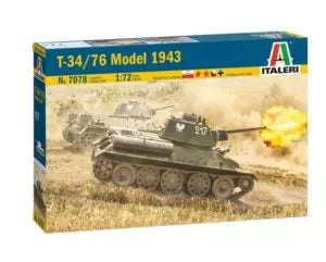 Model Kit - Italeri - T-34/76 Model 1943   1:72 Scale