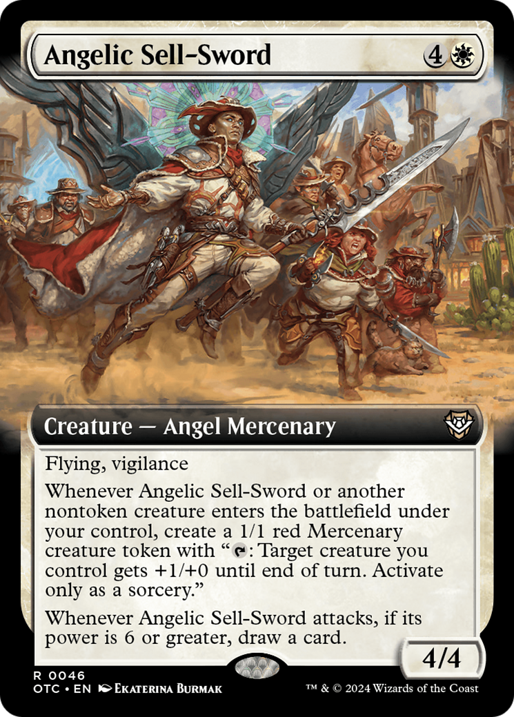 Angelic Sell-Sword (Extended Art) [Outlaws of Thunder Junction Commander] | Event Horizon Hobbies CA