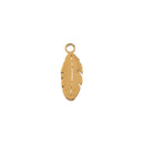 Beading - Sweet & Petite Charms 4x10.7mm Feather Gold Plated  (6pcs)
