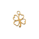 Beading - Sweet & Petite Charms 8.5x10.8mm Clover Gold Plated (6pcs)