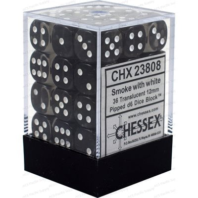 Dice - Chessex - 12mm D6 (36pc) - Translucent