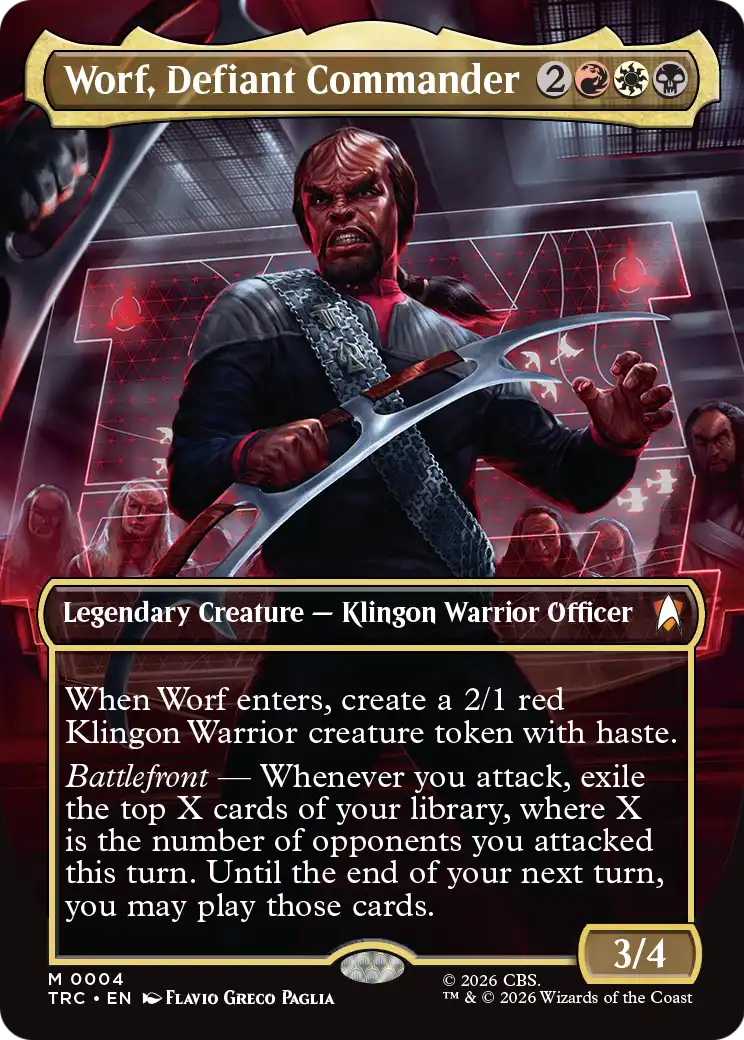 Worf, Defiant Commander (Borderless) [Star Trek Commander]