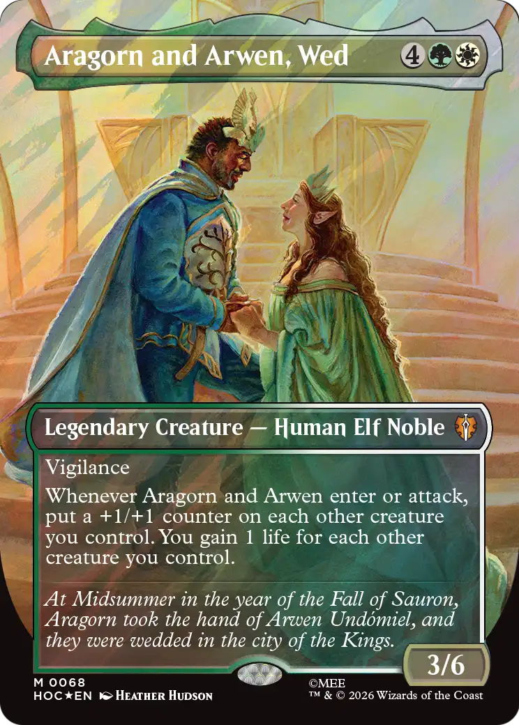 Aragorn and Arwen, Wed (Borderless) (Surge Foil) [The Hobbit]