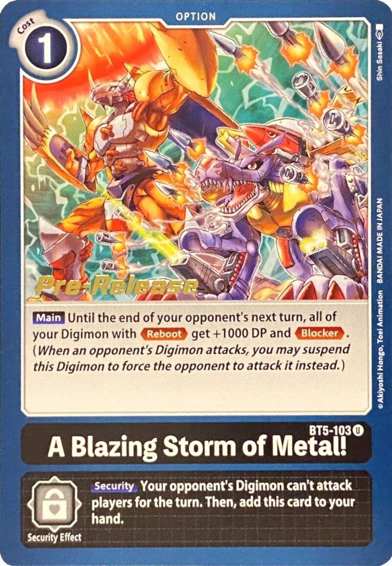 A Blazing Storm of Metal! [BT5-103] [Battle of Omni Pre-Release Promos] | Event Horizon Hobbies CA