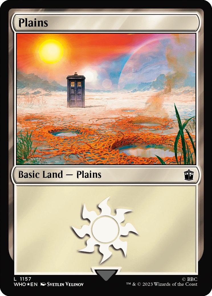 Plains (1157) (Surge Foil) [Doctor Who] | Event Horizon Hobbies CA