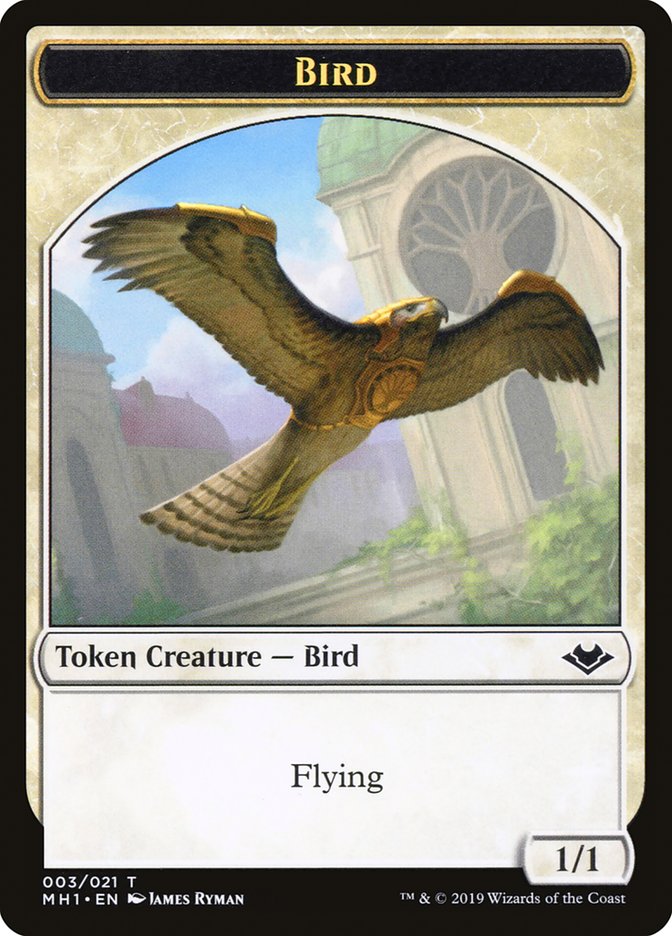Bird (003) // Serra the Benevolent Emblem Double-Sided Token [Modern Horizons Tokens] | Event Horizon Hobbies CA