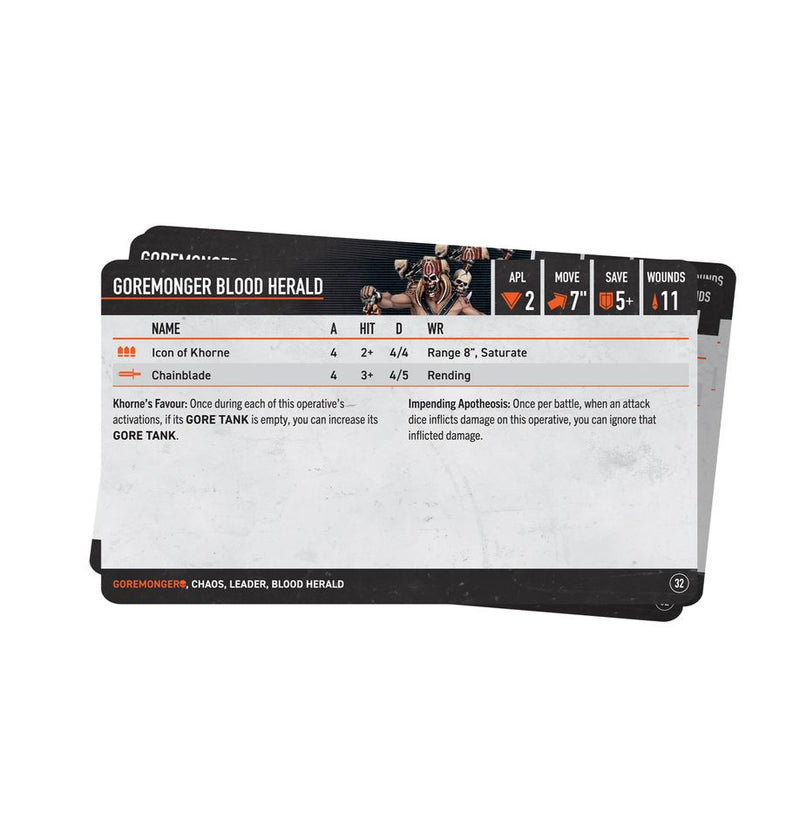 Kill Team - Datacards - Goremongers