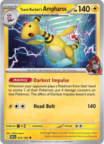 Team Rocket's Ampharos (074/182) [Scarlet & Violet: Destined Rivals]