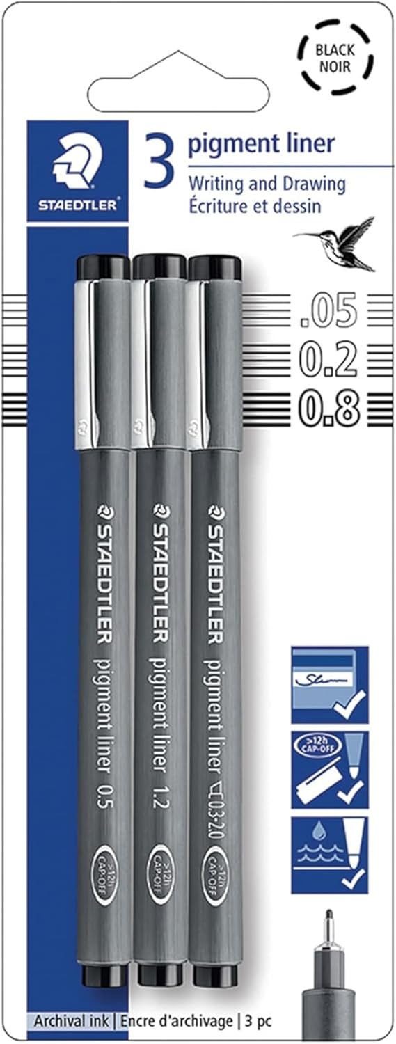 Staedtler - Pigment Liner - Fineliner Black (3pcs)