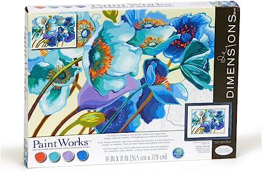 PaintWorks - Paint By Numbers - Blue Poppies | Event Horizon Hobbies CA
