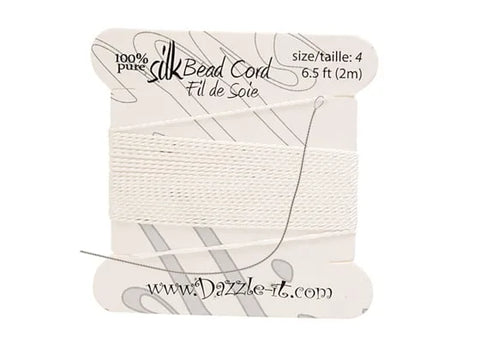 Beading - Thread - Silk Cord - White