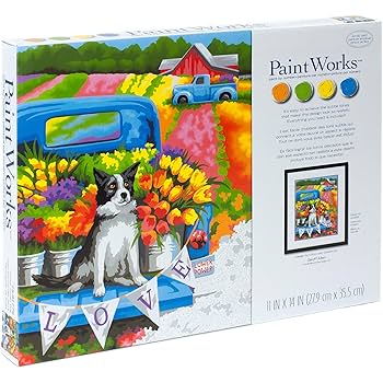 PaintWorks - Paint By Numbers - Flower Power Dog