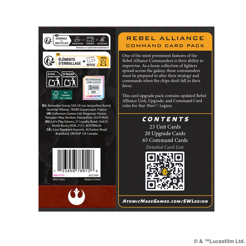 Star Wars: Legion - Rebel Alliance Command Card Pack (11/07/2025)