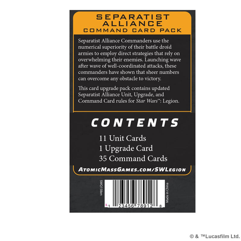 Star Wars: Legion - Separatist Alliance Command Card Pack (11/07/2025)