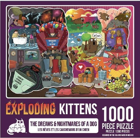 Jigsaw Puzzle - Exploding Kittens - Dreams & Nightmares of a Dog - 500 | Event Horizon Hobbies CA