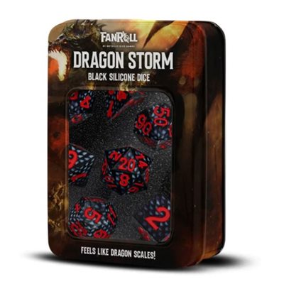 Dice - Fanroll -  Dragonstorm Silicone: Black Dragon Scales