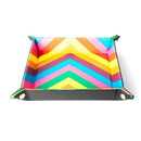 Dice Tray: Leather Backed Fold Up Dice Tray: Leather Rainbow
