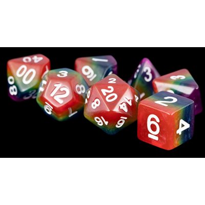 Dice: 7 pc: 16 mm: Resin: Rainbow