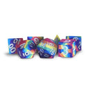 Dice: 7 pc: 16 mm: Sharp Edge Silicone Rubber: Rainbow