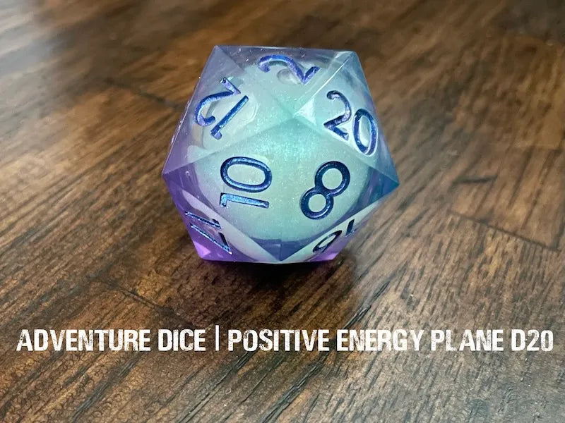 Adventure Dice: Premium Resin d20 - Positive Energy Plane