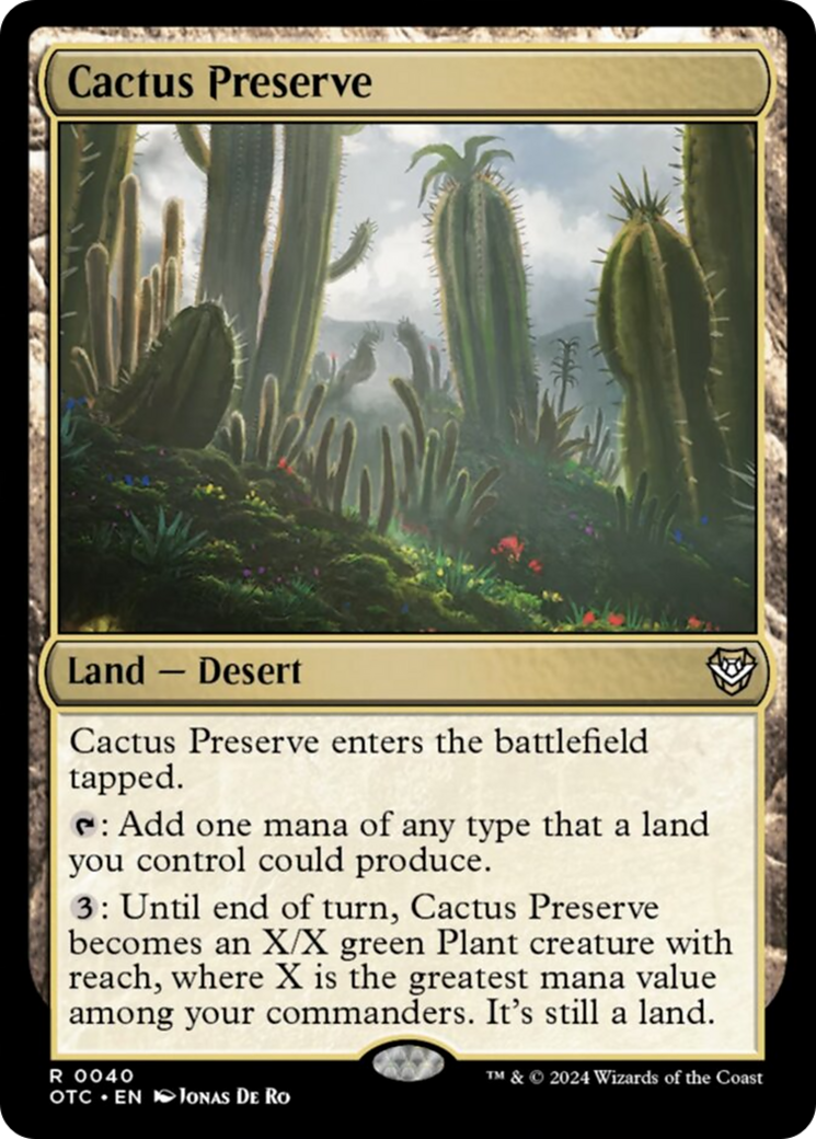 Cactus Preserve [Outlaws of Thunder Junction Commander] | Event Horizon Hobbies CA