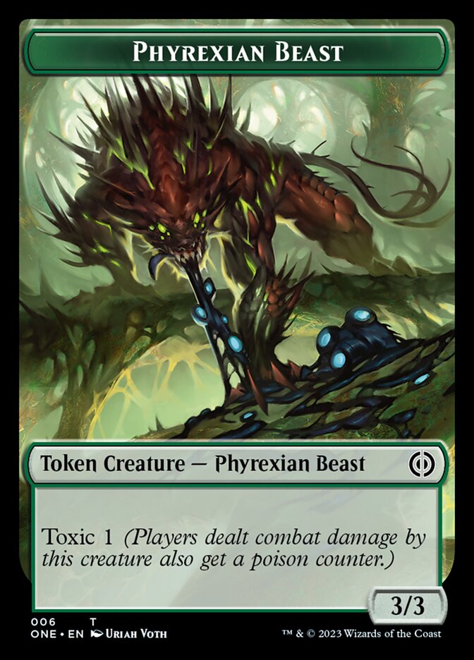 Rebel // Phyrexian Beast Double-Sided Token [Phyrexia: All Will Be One Tokens] | Event Horizon Hobbies CA