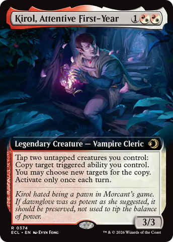 Kirol, Attentive First-Year (Extended Art) [Lorwyn Eclipsed]