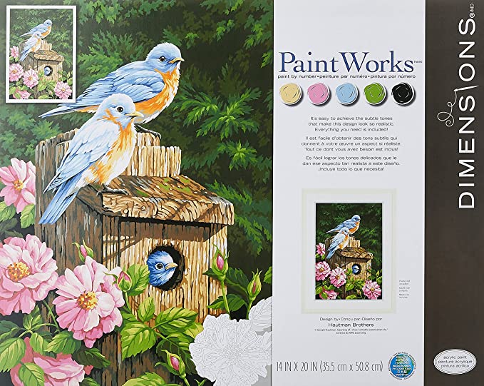 PaintWorks - Paint By Numbers - Garden Bluebirds | Event Horizon Hobbies CA