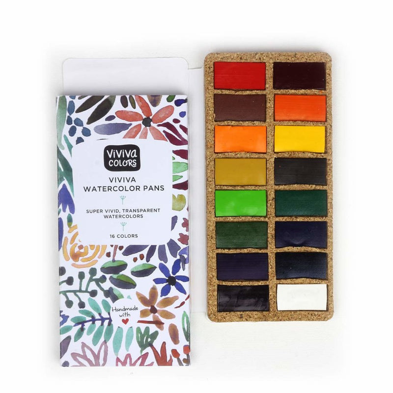 Viviva - Watercolour Set (Cork Palette) - Original 16 Colours