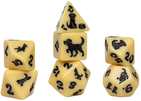 Dice - Sirus Dice - Animals Golden Pup (7-die set)