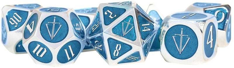 Dice - Tales of the Valiant - Metal Dice Light Blue/Silver