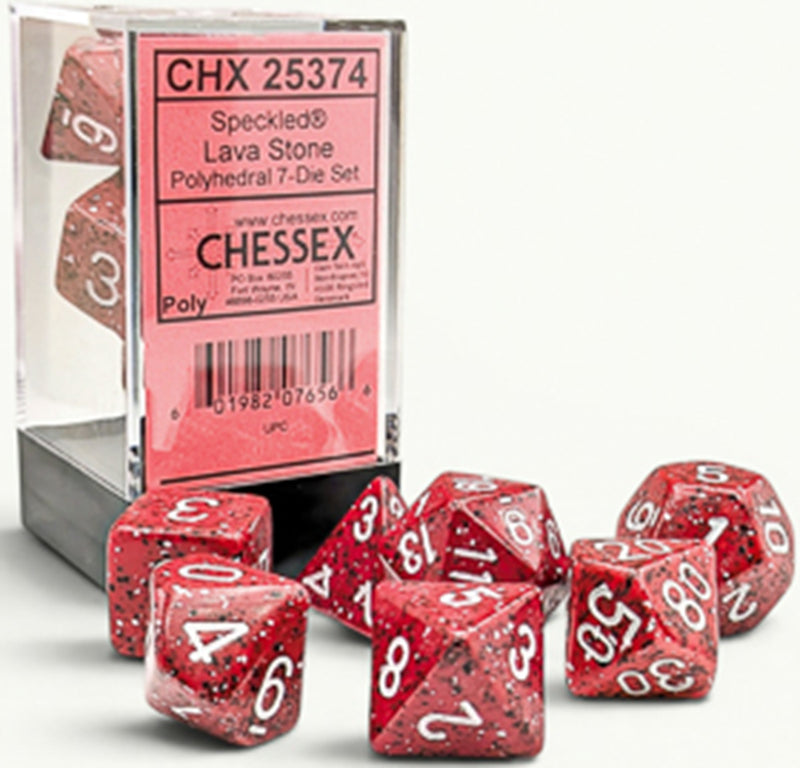 Dice - Chessex -7-Die - Set Polyhedral - Lava Stone