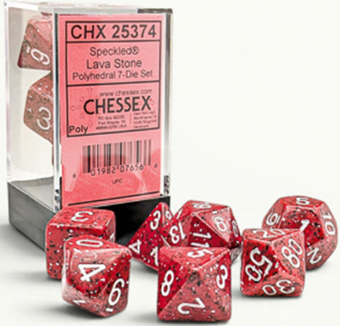 Dice - Chessex -7-Die - Set Polyhedral - Lava Stone