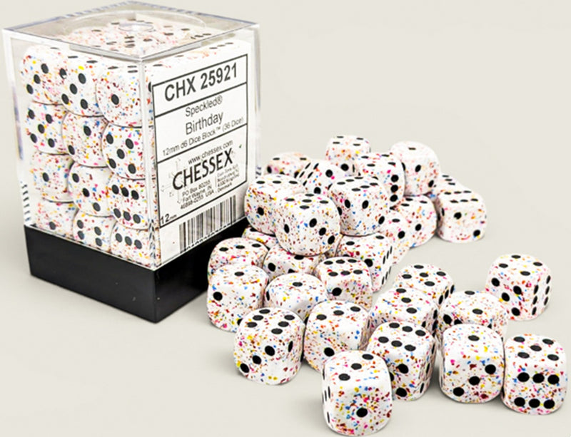 Dice - Chessex - Speckled 36D6 - Birthday - 12MM