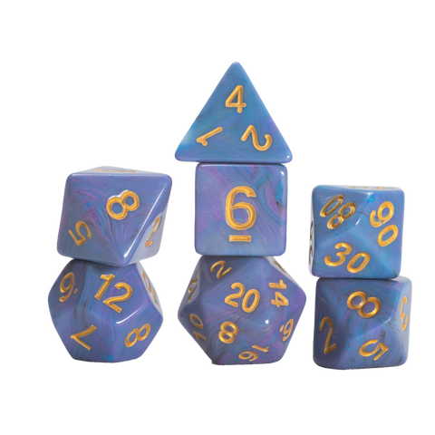 Dice - Sirus Dice -BLUE UNICORN 7-DIE SET