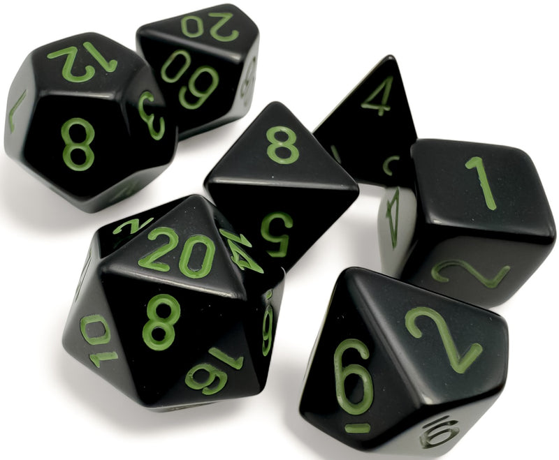 Dice - Chessex - Polyhedral (7pc) - Opaque Black (D&D)