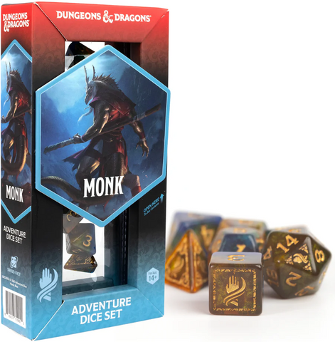 Dice - Sirius Dice - D&D Adventure - Monk: Blue/Gold