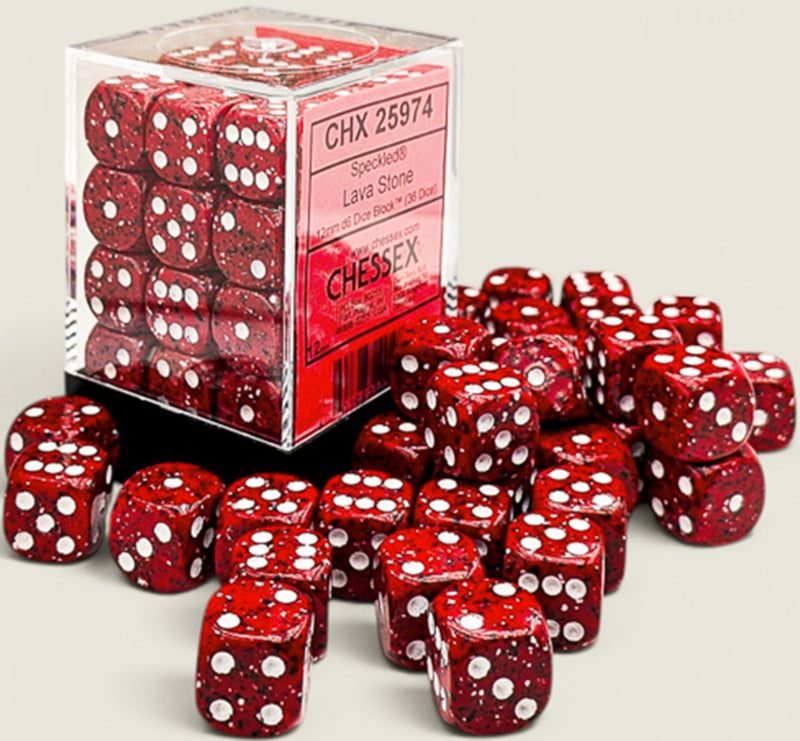 Dice - Chessex - Speckled 36D6 -Lava Stone - 12MM