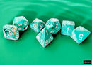 Dice - Marble 7 - Die Set Mega-Hedral - Oxi-Copper/White