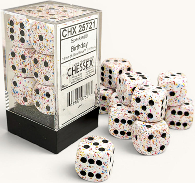 Dice - Chessex - Speckled 12D6 - Birthday - 16MM