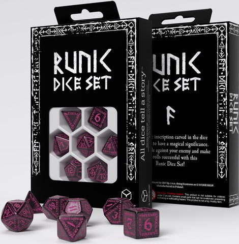Dice  - Runic Dice - Black Magenta
