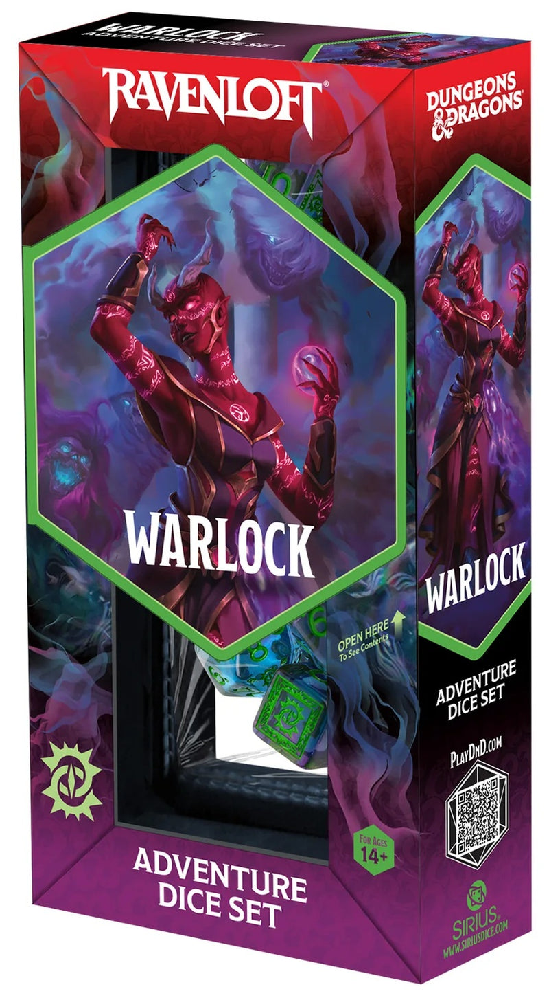 Dice - D&D Adventure Dice - Warlock - Green/Purple