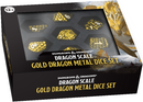 Dice - DND Metal Dice Set - Dragon Scale Gold (7 Dice Set)