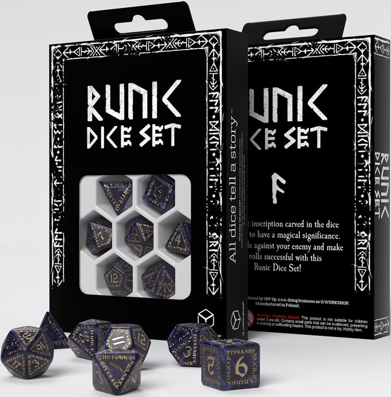 Dice  - Runic Dice - Blue Gold