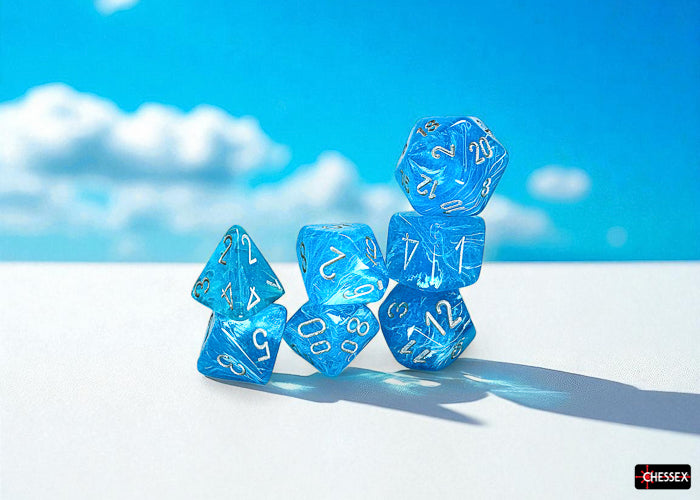 Dice - Luminary 7 - Die Set Mega-Hedral - Sky/Silver