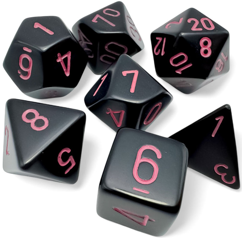 Dice - Chessex - Polyhedral (7pc) - Opaque Black (D&D)