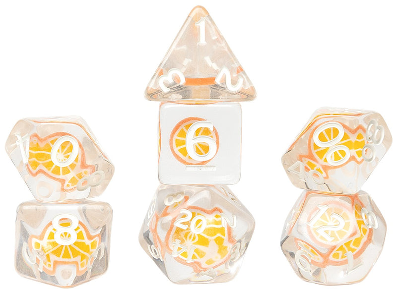 Dice - Sirus Dice - Fruit Slice Orange (7-die set)